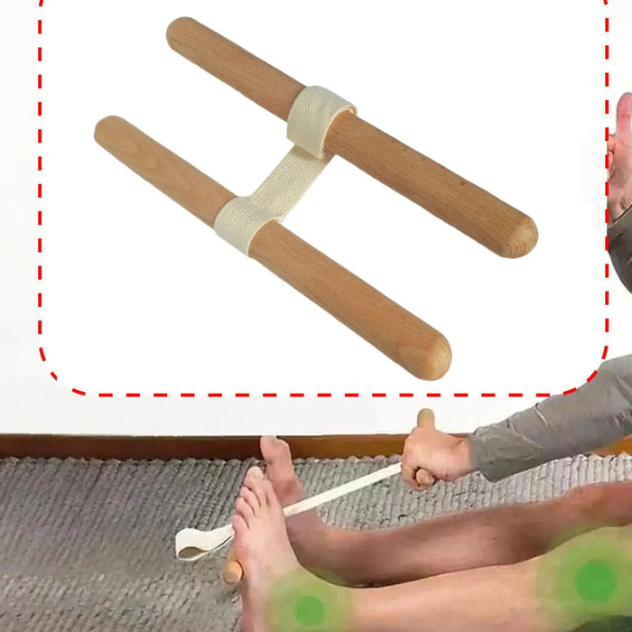 Wooden Handle Stretch Strap for Yoga & Home Workout
