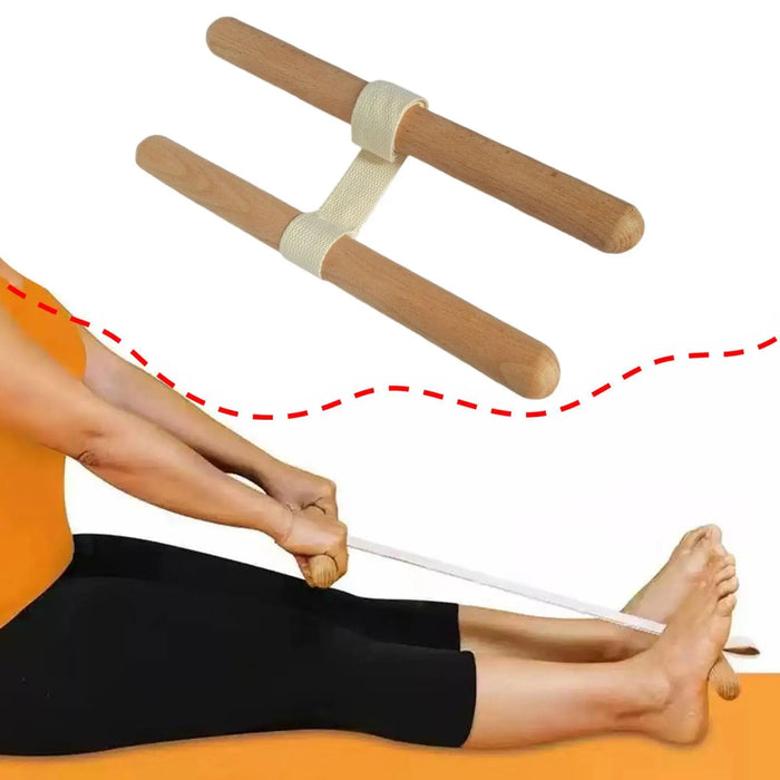 Wooden Handle Stretch Strap for Yoga & Home Workout