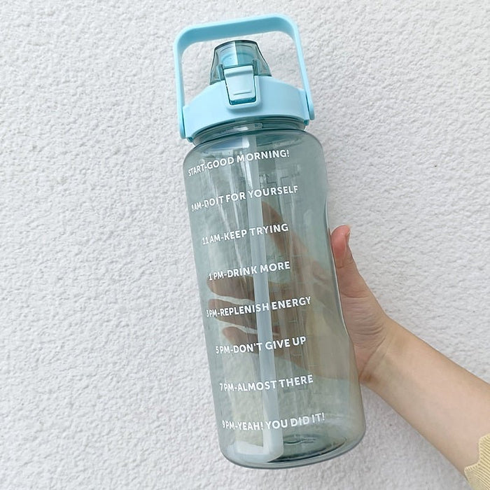 2L Motivational Clear Water Bottle - Flamin' Fitness