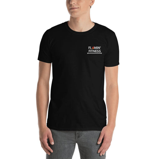 Black Embroidered Logo T-Shirt - Flamin' Fitness