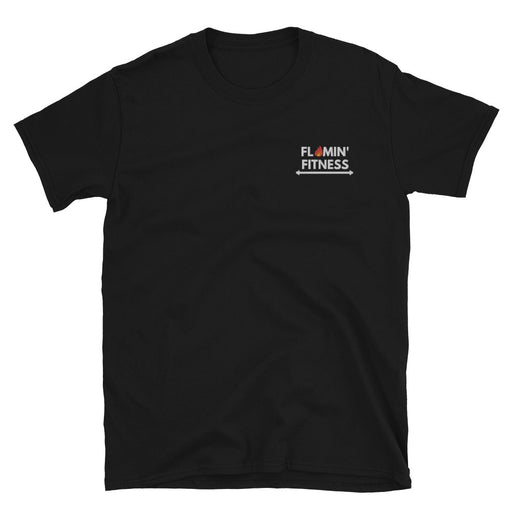 Black Embroidered Logo T-Shirt - Flamin' Fitness