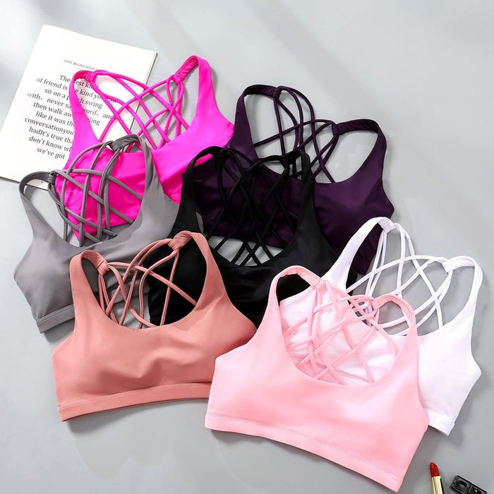 Crisscross Padded Sports Bra - Flamin' Fitness