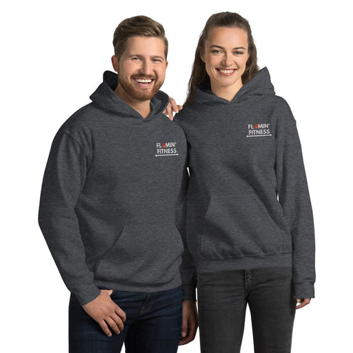 Dark Heather Embroidered Logo Hoodie - Flamin' Fitness