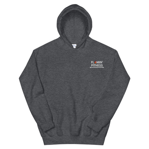Dark Heather Embroidered Logo Hoodie - Flamin' Fitness