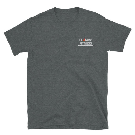 Dark Heather Embroidered Logo T-Shirt - Flamin' Fitness