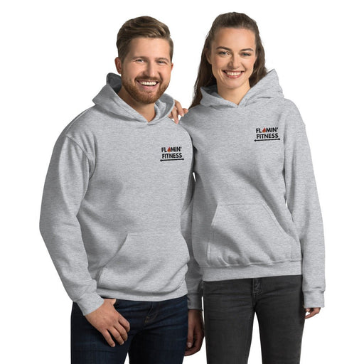 Grey Embroidered Logo Hoodie - Flamin' Fitness