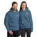 Indigo Blue Embroidered Logo Hoodie - Flamin' Fitness