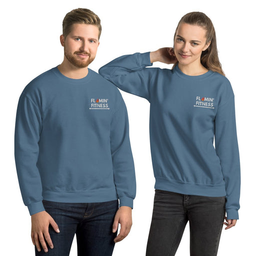 Indigo Blue Embroidered Logo Sweatshirt - Flamin' Fitness