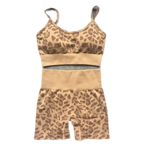 LeopardFit Sports Bra & Shorts Gym Set - Flamin' Fitness