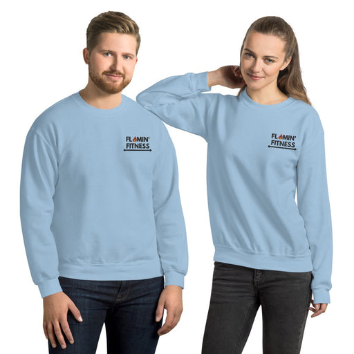 Light Blue Embroidered Logo Sweatshirt - Flamin' Fitness