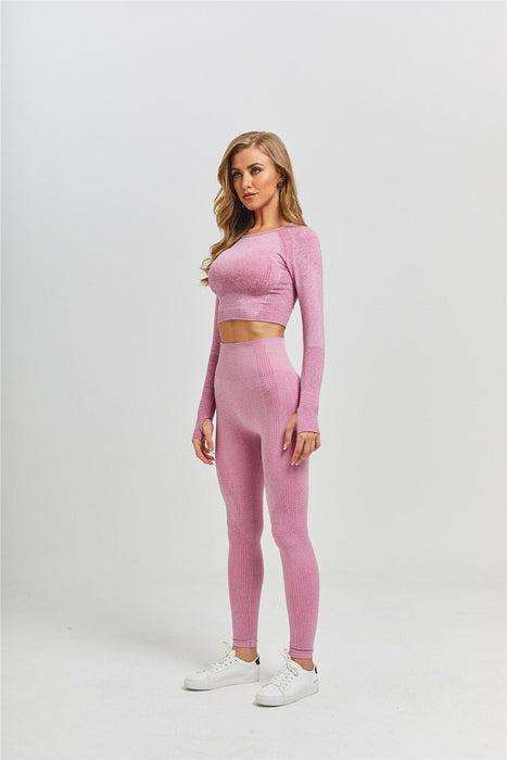 Long-Sleeve Top & Leggings Gym Set - Flamin' Fitness