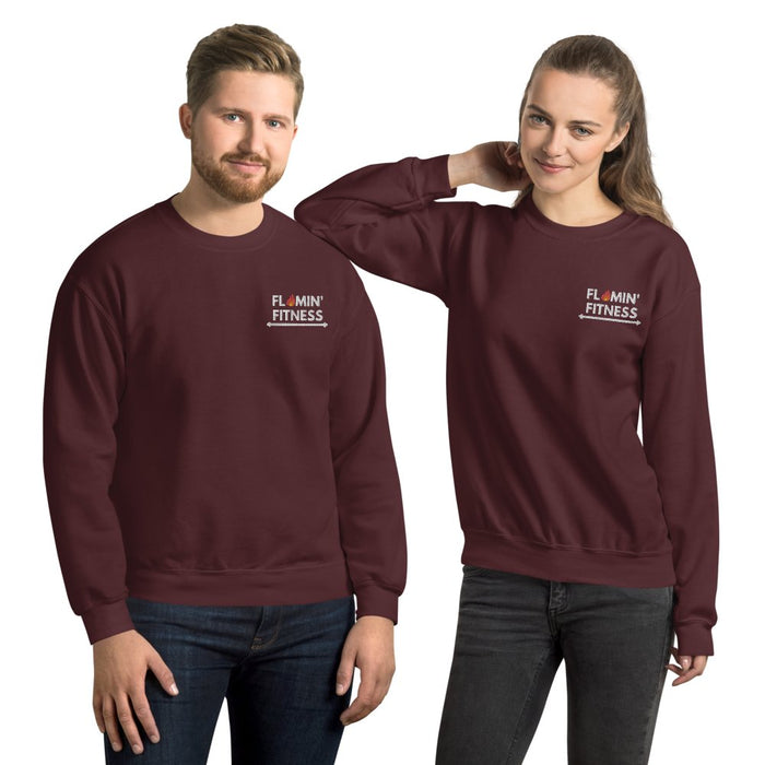 Maroon Embroidered Logo Sweatshirt - Flamin' Fitness