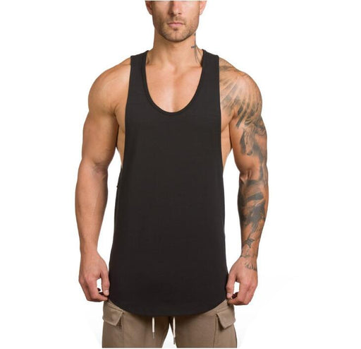Men's Essentials Plain Stringer Vest - Flamin' Fitness