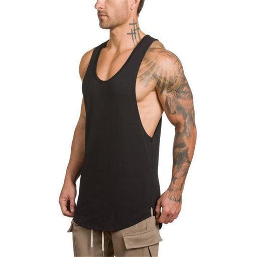 Men's Essentials Plain Stringer Vest - Flamin' Fitness
