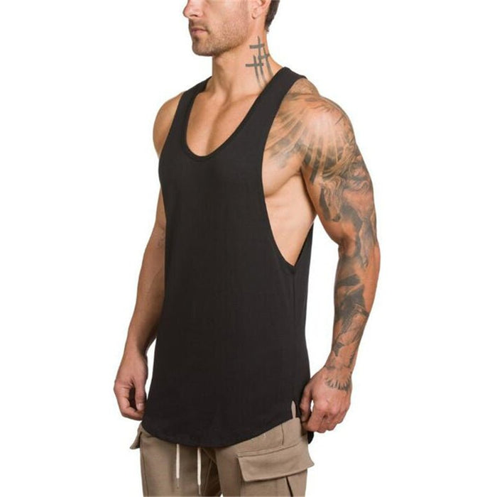 Men's Essentials Plain Stringer Vest - Flamin' Fitness
