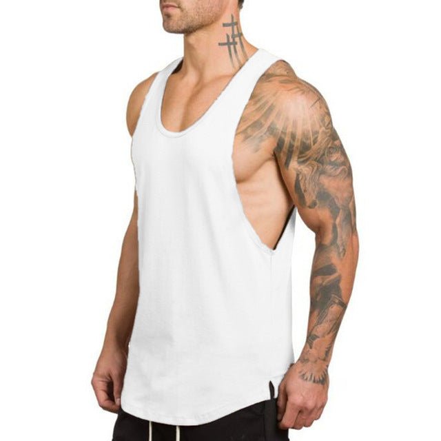 Men's Essentials Plain Stringer Vest - Flamin' Fitness