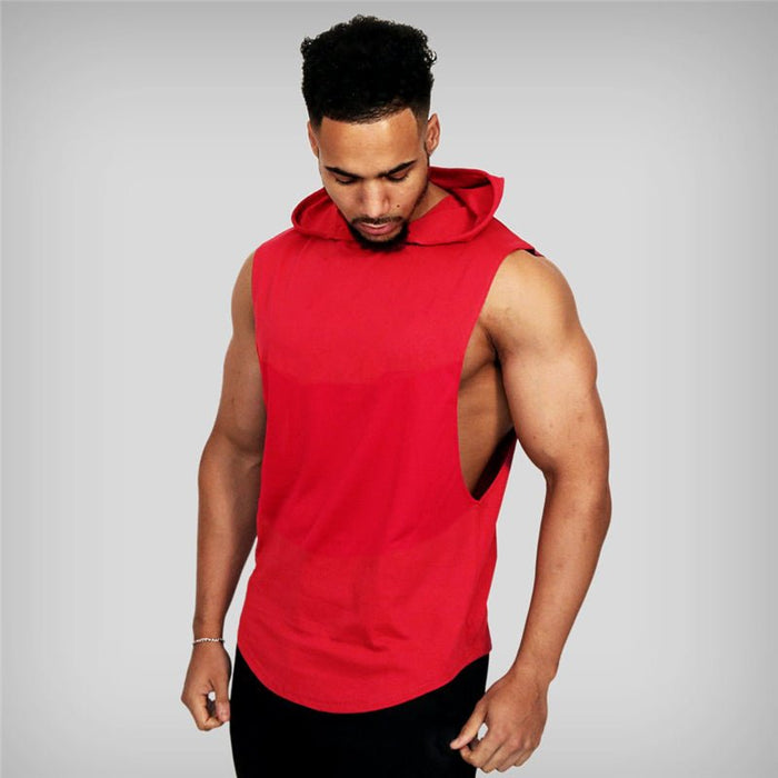 Men's "JUST GYM" Hooded Tank Top - Flamin' Fitness