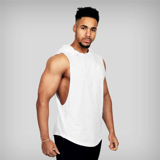 Men's "JUST GYM" Hooded Tank Top - Flamin' Fitness