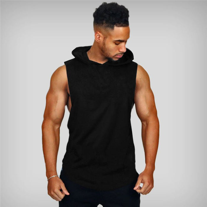 Men's "JUST GYM" Hooded Tank Top - Flamin' Fitness