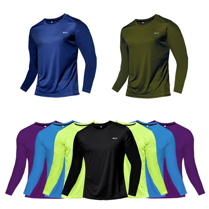 Men's "RUN" Long Sleeve T-Shirt - Flamin' Fitness