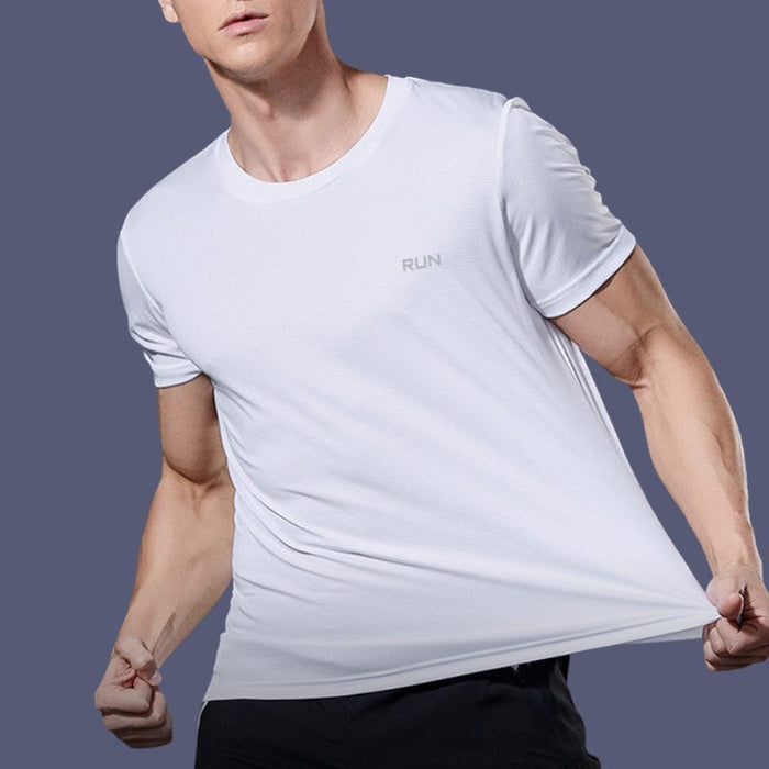 Men's "RUN" Short Sleeve T-Shirt - Flamin' Fitness