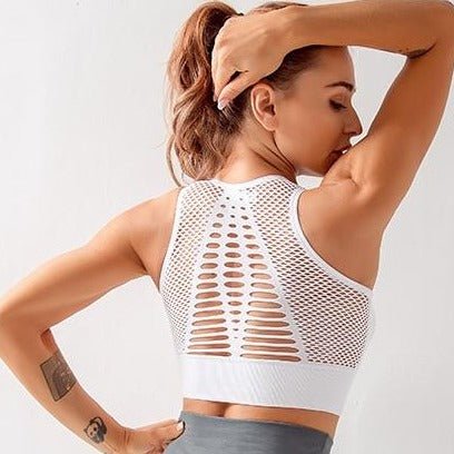 Mesh Back Padded Sports Bra - Flamin' Fitness