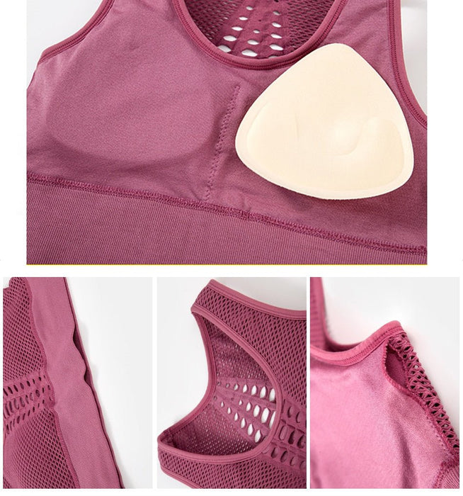Mesh Back Padded Sports Bra - Flamin' Fitness