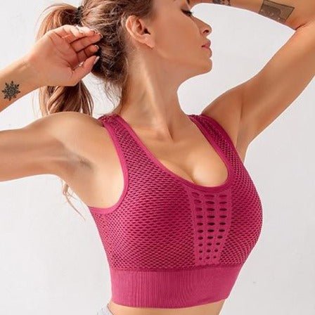 Mesh Back Padded Sports Bra - Flamin' Fitness