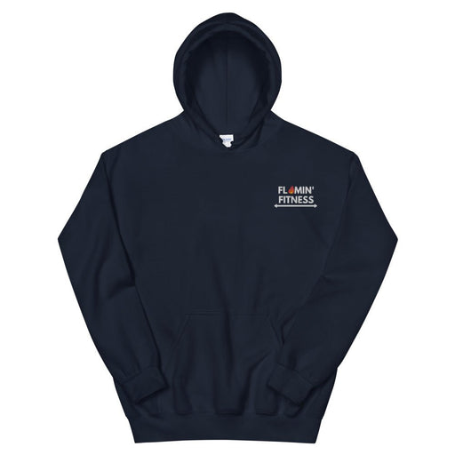Navy Embroidered Logo Hoodie - Flamin' Fitness