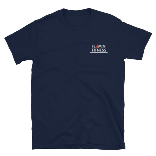 Navy Embroidered Logo T-Shirt - Flamin' Fitness