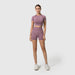 Sports Bra, Short Sleeve Top & Shorts Gym Set - Flamin' Fitness