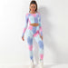 Two-Tone Tie Dye Long-Sleeve Top - Flamin' Fitness
