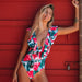 Watermelon Ruffle Shoulder One-Piece Swimsuit - Flamin' Fitness