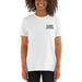 White Embroidered Logo T-Shirt - Flamin' Fitness