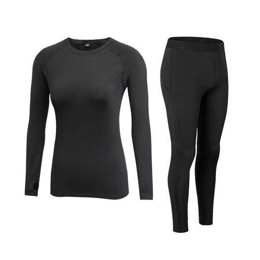 Women's Wool-Lined Thermal Base Layer Set - Flamin' Fitness