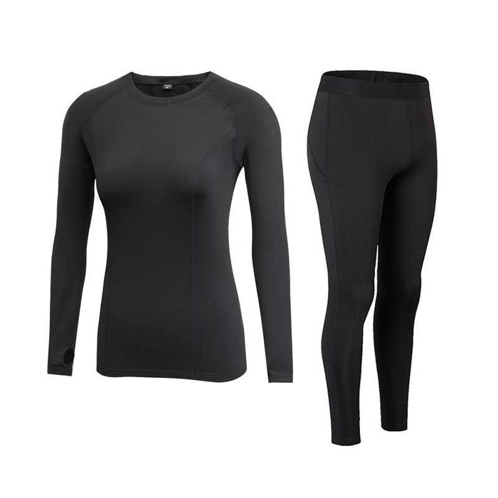 Women's Wool-Lined Thermal Base Layer Set - Flamin' Fitness